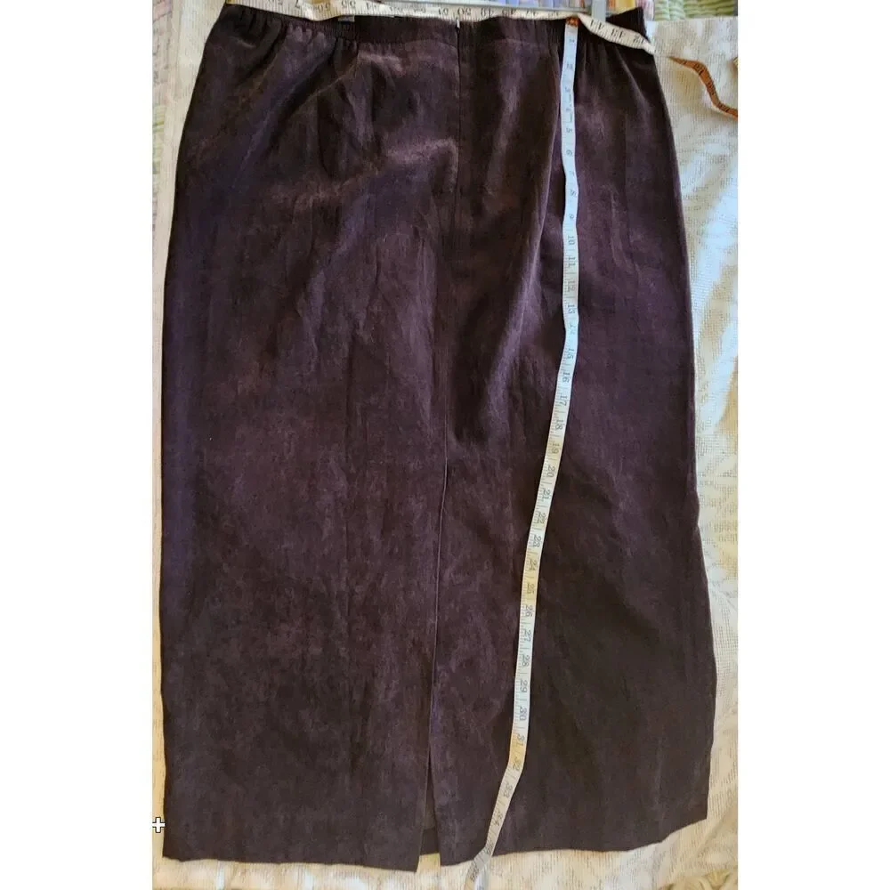 K2 Judith Heart petites faux suade lined midi skirt